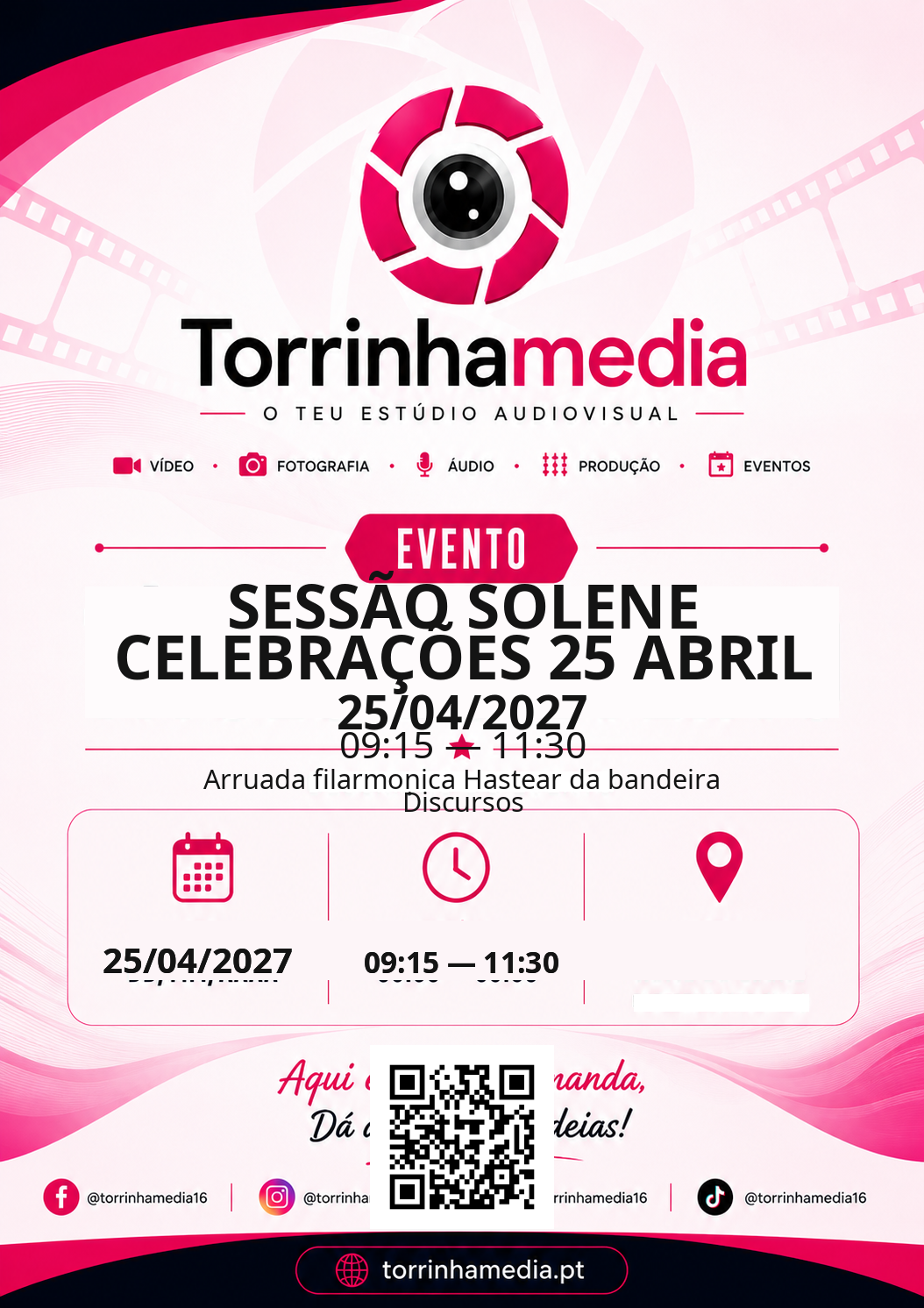 Cartaz de Sessão Solene celebrações 25 abril